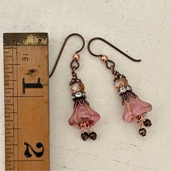 ARTISAN Earrings “Peony Pink” - Dangles - Picture 7 of 10